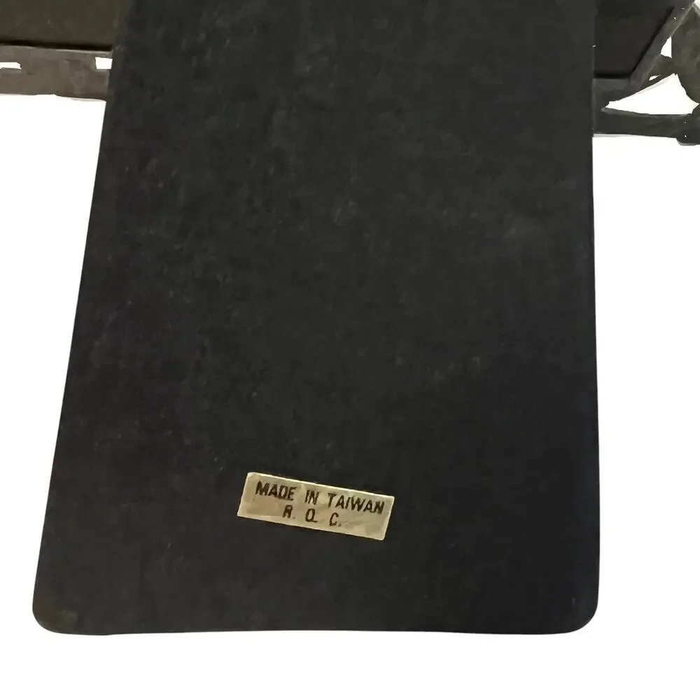Vintage Faux Bamboo Cast Metal Picture Frame Dark Gray Metal Made in Taiwan ROC